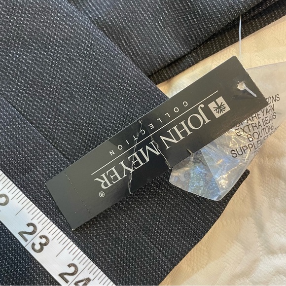 NWT John Meyer Collection Black Women's Blazer Size 8 One Button Black Striped - Picture 10 of 11